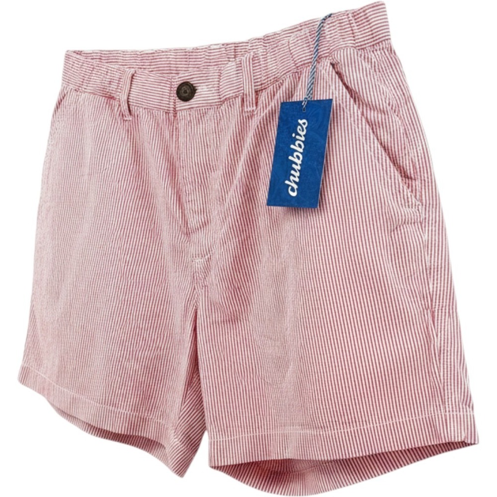 Chubbies The Sunday Happys 5.5" Seersucker Shorts Mens XXL Red White Striped NEW